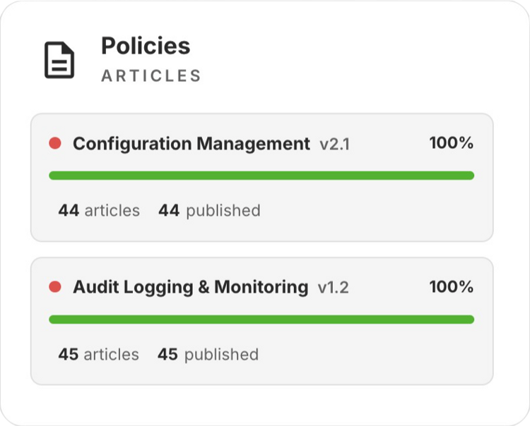 Policies risk card on the Risk Management Dashboard